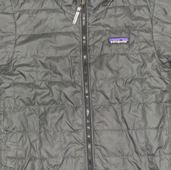 Patagonia Kids Nano Puffer Brick Quilt Jacket Black Dark Gray Size 5-6 XS - Picture 3 of 6